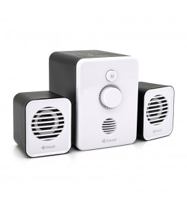 Колонки Kisonli U-3000BT, 5W+2x3W, USB/TF/BT/FM/AUX, с сабвуфером, DC: 5V, White, BOX, Q40
