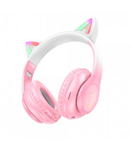Беспроводные Bluetooth наушники HOCO W42, White/Pink, Box
