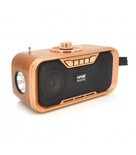 Радіо з ліхтариком NS-S270-S, FM/AM/SW радіо+Solar, Входи: TFcard, USB, Wireless speaker, Bluetooth, Black, Box