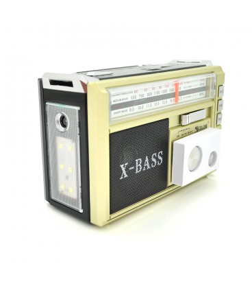 Радиоприемник GOLON RX381BT, LED, 3W, AM/FM радио, Входы microSD, USB, Bluetooth, питание от 220+АКБ+2*LR20, корпус пластмасс, B