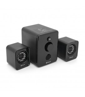 Колонки Kisonli U-3000BT, 5W+2x3W, USB/TF/BT/FM/AUX, с сабвуфером, DC: 5V, Black, BOX, Q40