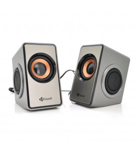 Колонки 2.0 Kisonli T-007 для ПК і ноутбука, USB + 3.5mm, 2x3W, 20Hz- 20KHz, Gray, BOX, Q40