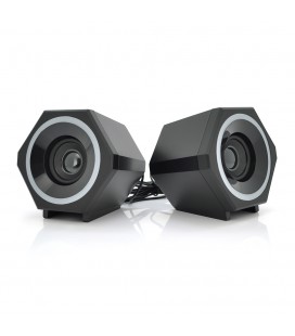 Колонки 2.0 Kisonli L-6060 для ПК і ноутбука, USB + 3.5mm, 2x3W, 20Hz- 20KHz, з підсвічуванням RGB, Black, BOX, Q24
