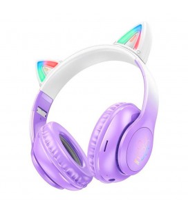 Беспроводные Bluetooth наушники HOCO W42, White/Purple, Box