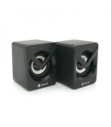 Колонки 2.0 Kisonli L-1040 для ПК та ноутбука, USB + 3.5mm, 2x3W, 20Hz-20KHz, 20X11X13mm, black