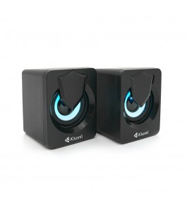 Колонки 2.0 Kisonli L-1030 для ПК та ноутбука, USB + 3.5mm, 2x3W, 20Hz-20KHz, 20X11X13mm, black