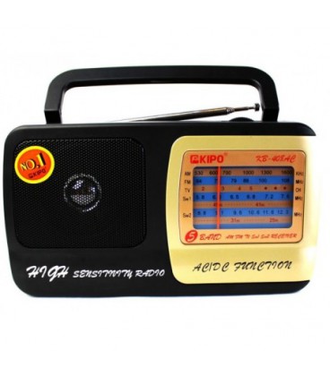 Радіоприймач KIPO KB-408, FM радіо, AUX, корпус пластмас, Black, BOX