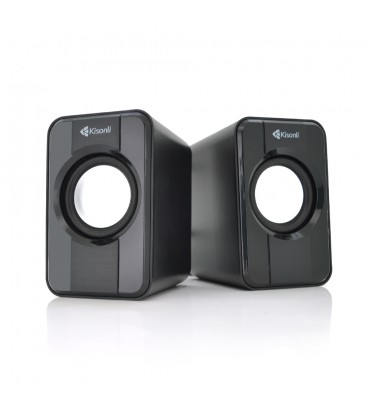 Колонки 2.0 Kisonli S-444 для ПК і ноутбука, USB + 3.5mm, 2x3W, 20Hz- 20KHz, Black, BOX, Q60