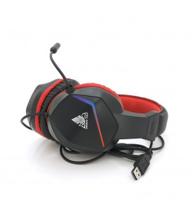 Наушники проводные с подсветкой Jedel GH-269, с микрофоном и регулировкой громкости, Black/Red, Box