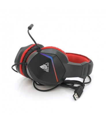 Наушники проводные с подсветкой Jedel GH-269, с микрофоном и регулировкой громкости, Black/Red, Box