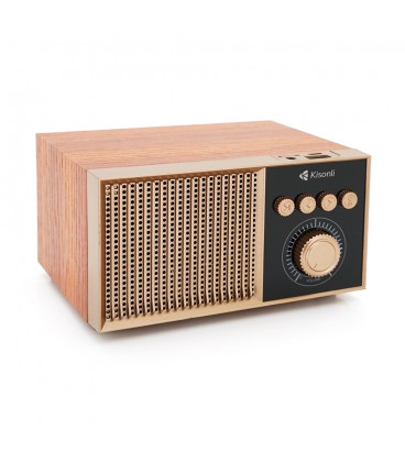 Колонка Kisonli G10 Bluetooth 5.0, 1х5W, 1200mAh, USB/TF/BT/FM/AUX, DC: 5V/1A, Brown, BOX, Q50