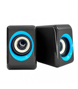 Колонки 2.0 Hotmai HT-208 USB+3.5mm, 2x2W, 20Hz- 18KHz, с регулятором громкости, Black, BOX, 48