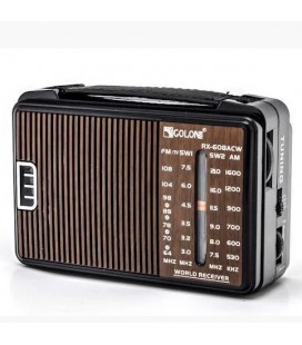 Радиоприемник GOLON RX-608, LED, 2x3W, FM радио, AUX, корпус пластмасс, Black, BOX