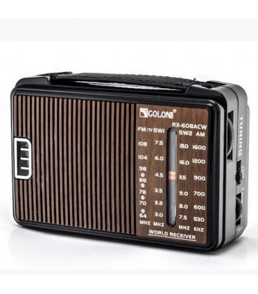 Радиоприемник GOLON RX-608, LED, 2x3W, FM радио, AUX, корпус пластмасс, Black, BOX