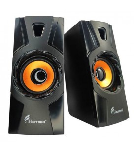Колонки 2.0 Hotmai HT-09A USB+3.5mm, 2x2.5W, 20Hz- 18KHz, с регулятором громкости, Black, BOX, Q24