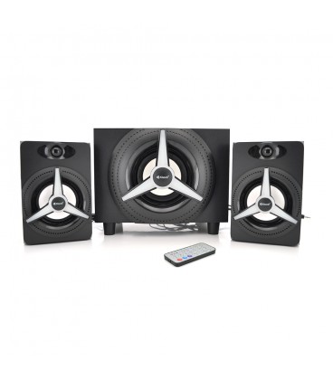 Колонки 2.1 Kisonli TM-7000A, для ПК и ноутбука, питание 220V + jack 3.5mm, 15W+2x5W, 20Hz- 20KHz, с сабвуфером, bluetooth, Blac