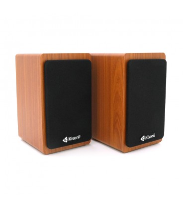 Колонки 2.0 Kisonli X23 для ПК и ноутбука, USB + 3.5mm, 2x5W, 30Hz- 15KHz, 110 х 127 х 183mm, Black