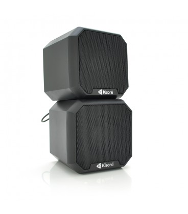 Колонки 2.0 Kisonli KS-02, для ПК і ноутбука, USB + 3.5mm, 2x3W, 20Hz- 20KHz, Black, BOX, Q50