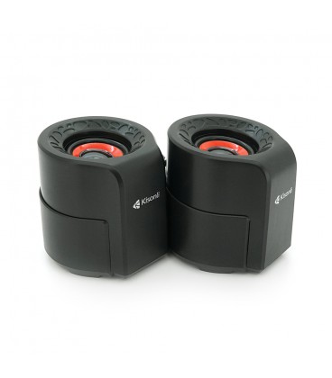 Колонки 2.0 Kisonli A-909 для ПК та ноутбука, USB + 3.5mm, 2x3W, 20Hz-20KHz, 190х95х110mm, black