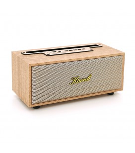 Колонка Kisonli G12A Bluetooth 5.0, 1х8W, 1200mAh, USB/TF/BT/AUX, DC: 5V/1A, Wooden, BOX, Q40