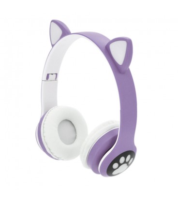 Бездротові навушники Bluetooth Cat Ear YR-28 Led, Purple