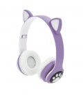 Бездротові навушники Bluetooth Cat Ear YR-28 Led, Purple
