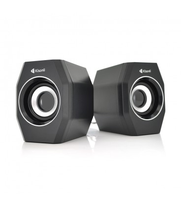 Колонки 2.0 Kisonli A-101S для ПК і ноутбука, USB + 3.5mm, 2x3.5W, 20Hz- 20KHz, Black, BOX, Q80