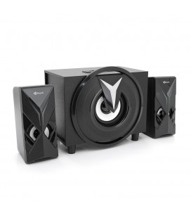 Колонки Kisonli TM-1000U, 5W+2x3W, USB/TF/BT/FM/AUX/LED light, із сабвуфером, DC: 5V, Black, BOX, Q8