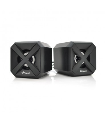 Колонки 2.0 Kisonli L-5050 для ПК і ноутбука, USB + 3.5mm, 2x3W, 20Hz- 20KHz, з підсвічуванням, Black, BOX, Q50