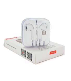 Універсальні навушники-вкладиші iKAKU KSC-144 QINGTINGZHE з мікрофоном (Type-C), White, Bох