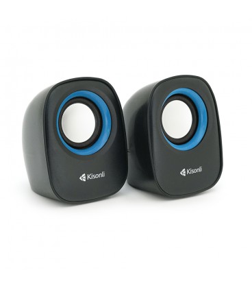 Колонки 2.0 Kisonli V360 для ПК і ноутбука, USB + 3.5mm, 2x1.5W, 20Hz- 20KHz, Black, BOX, Q50