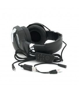 Наушники проводные с подсветкой Jedel GH-244, с микрофоном и регулировкой громкости, Black, Box