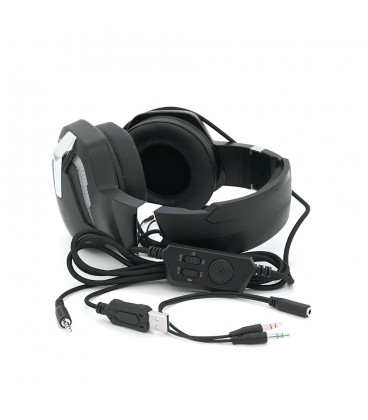 Наушники проводные с подсветкой Jedel GH-244, с микрофоном и регулировкой громкости, Black, Box