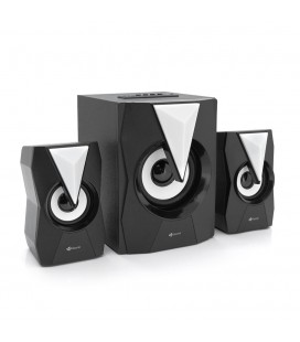 Колонки Kisonli TM-4000U, 8W+2x4W, USB/TF/BT/FM/AUX/LED light, с сабвуфером, DC: 5V, Black, BOX, Q8