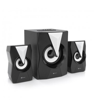Колонки Kisonli TM-4000U, 5W+2x3W, USB/TF/BT/FM/AUX/LED light, із сабвуфером, DC: 5V, Black, BOX, Q8