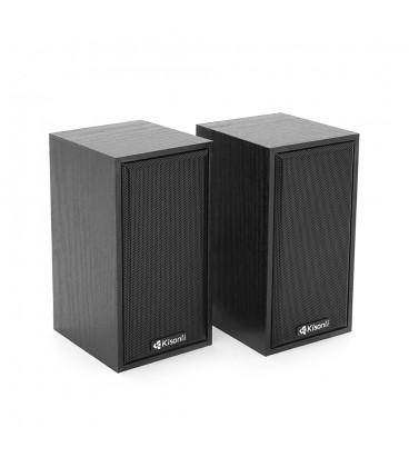 Колонки 2.0 Kisonli T-002A для ПК та ноутбука, USB + 3.5mm, 2x3W, 20Hz-18KHz, Black, BOX, Q30