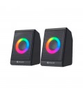Колонки 2.0 Kisonli X12 для ПК та ноутбука, USB + 3.5mm, 2x3W, 20Hz-20KHz, DC: 5V, RGB light, Black, BOX, Q50