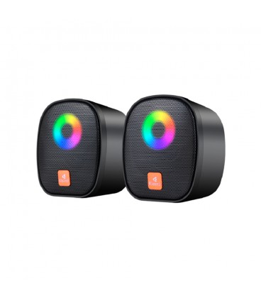 Колонки 2.0 Kisonli X11 для ПК и ноутбука, USB + 3.5mm, 2x3W, 20Hz- 20KHz, DC: 5V, Black, BOX, Q60