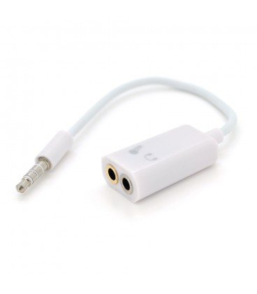 Спліттер Jack 3.5 (тато)  2 * Jack 3.5 (мама) Stereo White, Пакет, Q500