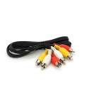 Кабель Audio-Video 3хRCA (тато)  3хRCA (тато), CCA, круглий, Black, 1,2 м, (OEM)