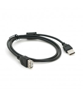 Подовжувач USB 2.0 AM/AF, 1,0m, 1 ферит, чорний, Пакет Q500