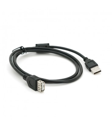 Подовжувач USB 2.0 AM/AF, 1,0m, 1 ферит, чорний, Пакет Q500