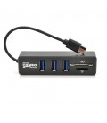 Хаб Type-C P3101, 3 порти USB 2.0 + SD/TF, 10 см, Black, Blister