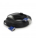 Кабель Merlion VGA 25m, male to male (тато-тато), 2 фериту, чорно-синій, кульок