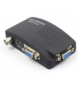 Конвертер VGA to BNC, IN-BNC (тато) на OUT-VGA(мама), Black, Пакет Q25