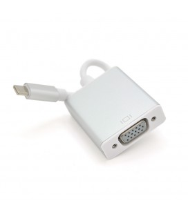 Конвертер Type-C (папа) на VGA(мама) 10cm, Silver, 4K/2K, Пакет