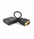 Конвертер VEGGIEG D-V1B DVI (тато) на VGA (мама) 25cm, Black, Пакет