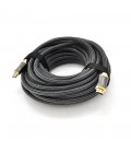 Кабель VEGGIEG HX-20 HDMI-HDMI 2K * 4K, 20.0m, v2,0, OD-9.5mm, круглий, обплетення, Black, коннектор Black-Gold, Box