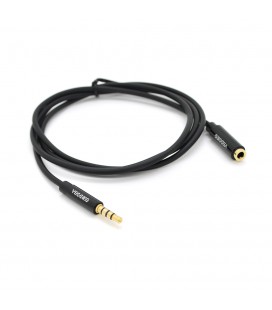 Удлинитель VEGGIEG AFB-2 Audio DC3.5 папа-мама 2.0м, GOLD Stereo Jack, (круглый) Black cable, Пакет