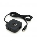 Хаб VEGGIEG V-C240 Type-C, 4 порти USB 2.0, 20 см, Black, Box